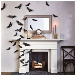Fireplace-Decor-with-bats