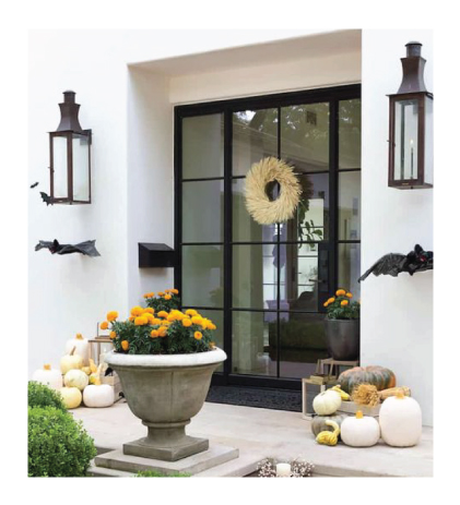 haunted halloween front door decor