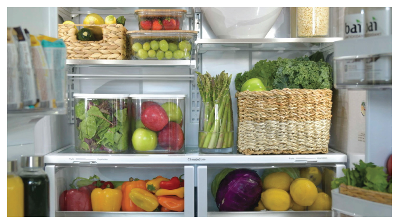HEader basket clear storage fridge organization