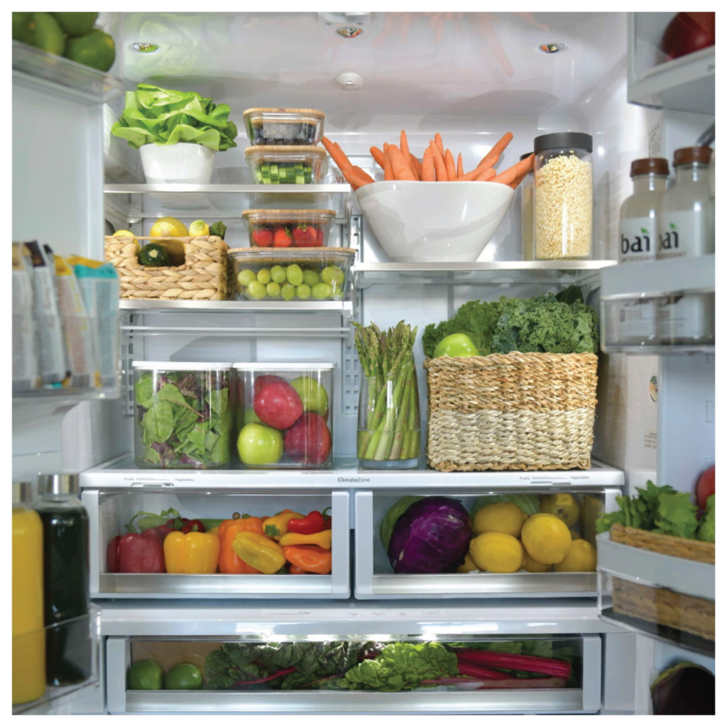 beautiful fridge organization
